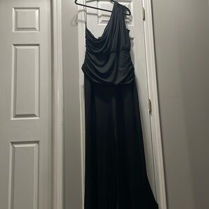 Beautiful one shoulder wide leg jumpsuit.
